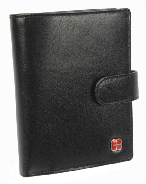 Elegancki Portfel Męski Skórzany ALBATROSS Skóra Licowa RFID Duży Pionowy Płaski Z Zapinką MW 102Z 12,5 x 9 x 2,5 [cm]