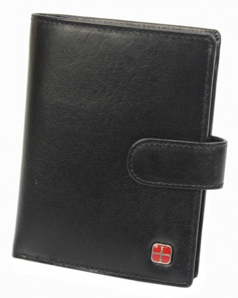 Elegancki Portfel Męski Skórzany ALBATROSS Skóra Licowa RFID Duży Pionowy Płaski Z Zapinką MW 102Z 12,5 x 9 x 2,5 [cm]