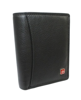 Elegancki Portfel Męski Skórzany ALBATROSS Skóra Licowa RFID Duży Pionowy RFID SN-MW10 CZARNY 12 x 10 x 2,5 [cm]