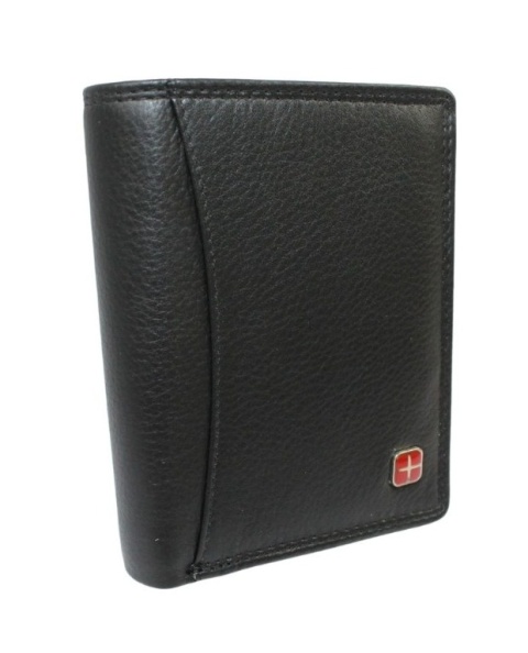 Elegancki Portfel Męski Skórzany ALBATROSS Skóra Licowa RFID Duży Pionowy RFID SN-MW10 CZARNY 12 x 10 x 2,5 [cm]