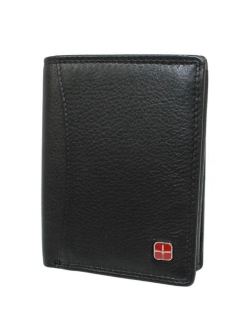Elegancki Portfel Męski Skórzany ALBATROSS Skóra Licowa RFID Duży Pionowy RFID SN-MW10 CZARNY 12 x 10 x 2,5 [cm]