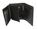 Elegancki Portfel Męski Skórzany ALBATROSS Skóra Licowa RFID Duży Pionowy RFID SN-MW10 CZARNY 12 x 10 x 2,5 [cm]