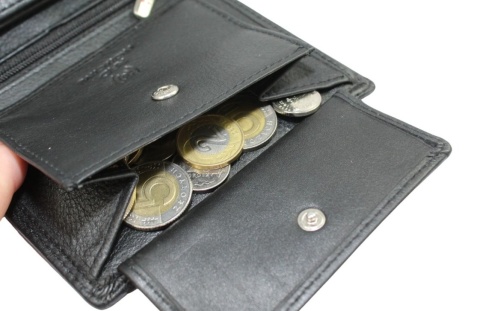 Elegancki Portfel Męski Skórzany ALBATROSS Skóra Licowa RFID Duży Pionowy RFID SN-MW10 CZARNY 12 x 10 x 2,5 [cm]