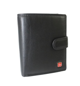 Elegancki Portfel Męski Skórzany ALBATROSS Skóra Licowa RFID Duży Pionowy Z Zapinką SN-MW02Z CZARNY 13 x 10 x 2,5 [cm]