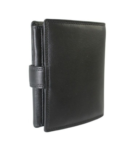 Elegancki Portfel Męski Skórzany ALBATROSS Skóra Licowa RFID Duży Pionowy Z Zapinką SN-MW02Z CZARNY 13 x 10 x 2,5 [cm]