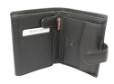 Elegancki Portfel Męski Skórzany ALBATROSS Skóra Licowa RFID Duży Pionowy Z Zapinką SN-MW02Z CZARNY 13 x 10 x 2,5 [cm]