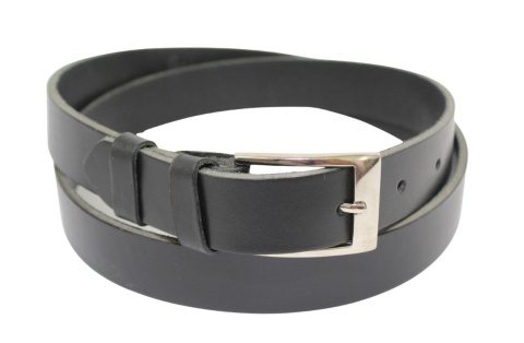 Pasek Męski Skórzany Polska Galanteria (PL) GŁADKI Skóra Licowa EXTRA 30 mm CZARNY CLASSIC