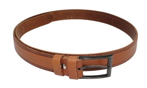 Pasek Męski Skórzany Polska Galanteria (PL) Imitacja Szycia Skóra Licowa EXTRA 30 mm KARMEL