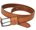 Pasek Męski Skórzany Polska Galanteria (PL) Imitacja Szycia Skóra Licowa EXTRA 30 mm KARMEL