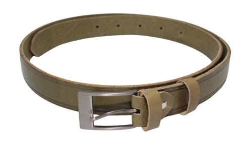 Pasek Męski Skórzany Polska Galanteria (PL) Imitacja Szycia Skóra Licowa EXTRA 30 mm OLIWKOWY
