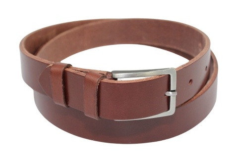 Pasek Męski Skórzany Polska Galanteria (PL) Skóra Licowa GŁADKI EXTRA 30 mm BRĄZOWY