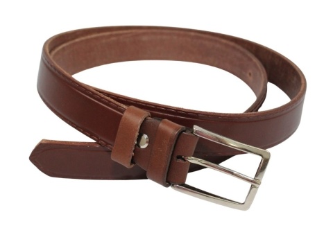 Pasek Męski Skórzany Polska Galanteria (PL) Skóra Licowa Imitacja Szycia EXTRA 30 mm BRĄZOWY