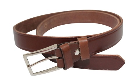 Pasek Męski Skórzany Polska Galanteria (PL) Skóra Licowa Imitacja Szycia EXTRA 30 mm BRĄZOWY