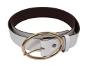 Pasek Skórzany Damski Arucce (PL) Skóra Naturalna EXTRA Gładki 40 mm BIAŁY Złota Klamra