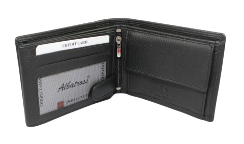 Portfel ALBATROSS (PL) Skóra Naturalna Licowa Duży Poziomy Bez Zapięcia RFID SN-MW03 13 x 10 x 2 [cm]