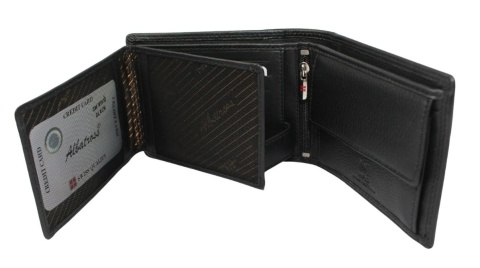 Portfel ALBATROSS (PL) Skóra Naturalna Licowa Duży Poziomy Bez Zapięcia RFID SN-MW03 13 x 10 x 2 [cm]