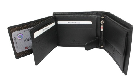 Portfel ALBATROSS (PL) Skóra Naturalna Licowa Duży Poziomy Bez Zapięcia RFID SN-MW03 13 x 10 x 2 [cm]