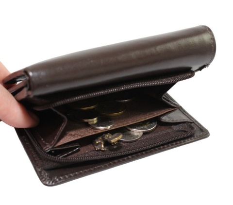 Portfel Damski Peterson Skóra Licowa Suwak Na Zewnątrz  PTN RD-17-GCL-Y 4031 CZEKOLADOWY 12 x 9 x 3 [cm]
