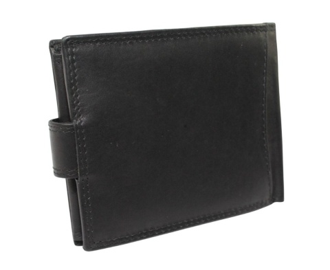 Portfel Męski Skórzany WILD Skóra Licowa Duży Poziomy Z Zapięciem RIFD 506 X CZARNY 13 x 10,5 x 2 [cm]