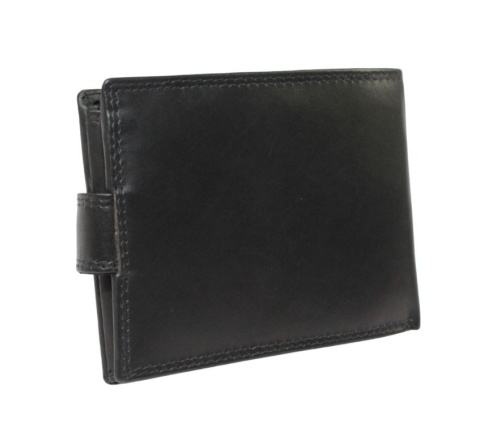 Portfel Męski Skórzany WILD Skóra Licowa Duży Poziomy Z Zapięciem RIFD 701 X CZARNY 12,5 x 9,5 x 2 [cm]