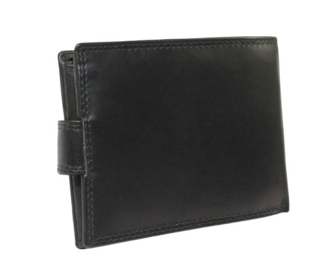 Portfel Męski Skórzany WILD Skóra Licowa Duży Poziomy Z Zapięciem RIFD 703 X CZARNY 12,5 x 9,5 x 2 [cm]
