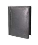 Portfel Męski Skórzany WILD Skóra Licowa Pionowy Bez Zapięcia 507 RIFD Pionowy Suwak CZARNY 13 x 10,5 x 2 [cm]