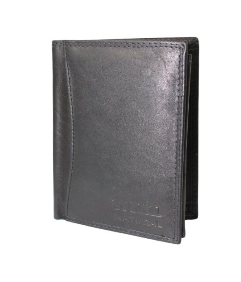 Portfel Męski Skórzany WILD Skóra Licowa Pionowy Bez Zapięcia 507 RIFD Pionowy Suwak CZARNY 13 x 10,5 x 2 [cm]