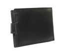 Portfel Męski Skórzany WILD Skóra Licowa Średni Poziomy Z Zapięciem RIFD 705 X CZARNY 11,5 x 9 x 2 [cm]