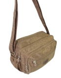 Stylowa Lekka Materiałowa Torba Pozioma Średnia Na Ramię Bag Street NR 2263 BRĄZOWY 28 x 19 x 12 [cm]