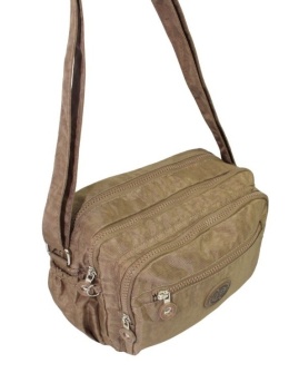 Stylowa Lekka Materiałowa Torba Pozioma Średnia Na Ramię Bag Street NR 2263 BRĄZOWY 28 x 19 x 12 [cm]