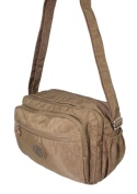 Stylowa Lekka Materiałowa Torba Pozioma Średnia Na Ramię Bag Street NR 2263 BRĄZOWY 28 x 19 x 12 [cm]