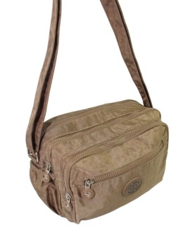 Stylowa Lekka Materiałowa Torba Pozioma Średnia Na Ramię Bag Street NR 2263 BRĄZOWY 28 x 19 x 12 [cm]