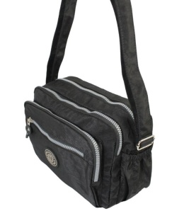 Stylowa Lekka Materiałowa Torba Pozioma Średnia Na Ramię Bag Street NR 2263 CZARNY 28 x 19 x 12 [cm]