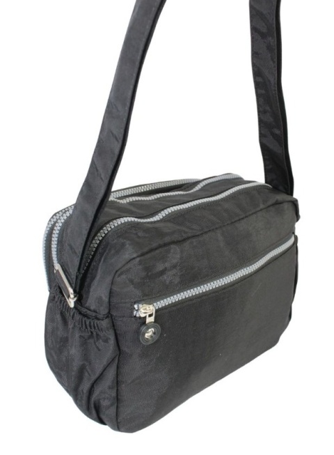 Stylowa Lekka Materiałowa Torba Pozioma Średnia Na Ramię Bag Street NR 2263 CZARNY 28 x 19 x 12 [cm]