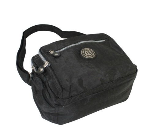 Stylowa Lekka Materiałowa Torba Pozioma Średnia Na Ramię Bag Street NR 2263 CZARNY 28 x 19 x 12 [cm]