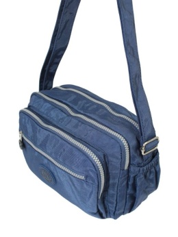 Stylowa Lekka Materiałowa Torba Pozioma Średnia Na Ramię Bag Street NR 2263 GRANATOWY 28 x 19 x 12 [cm]