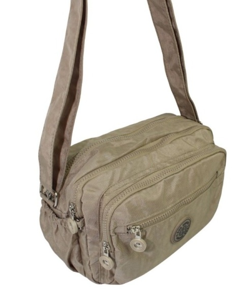Stylowa Lekka Materiałowa Torba Pozioma Średnia Na Ramię Bag Street NR 2263 KAWA Z MLEKIEM 28 x 19 x 12 [cm]