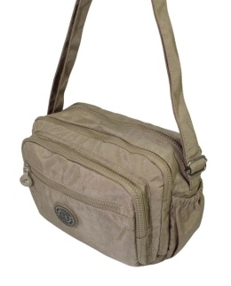 Stylowa Lekka Materiałowa Torba Pozioma Średnia Na Ramię Bag Street NR 2263 KAWA Z MLEKIEM 28 x 19 x 12 [cm]