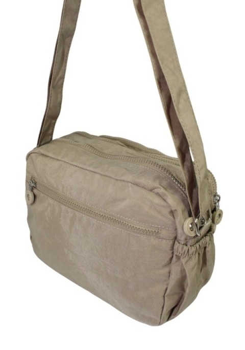 Stylowa Lekka Materiałowa Torba Pozioma Średnia Na Ramię Bag Street NR 2263 KAWA Z MLEKIEM 28 x 19 x 12 [cm]