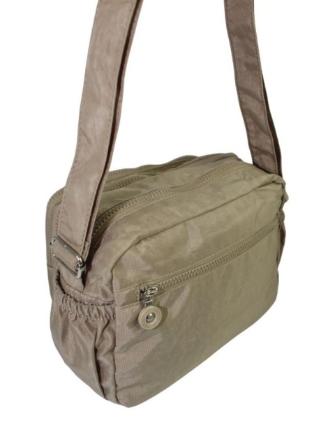 Stylowa Lekka Materiałowa Torba Pozioma Średnia Na Ramię Bag Street NR 2263 KAWA Z MLEKIEM 28 x 19 x 12 [cm]