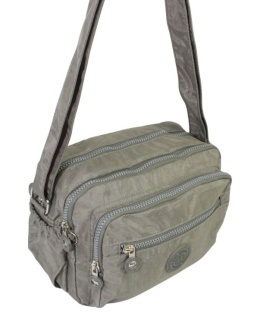 Stylowa Lekka Materiałowa Torba Pozioma Średnia Na Ramię Bag Street NR 2263 SZARY 28 x 19 x 12 [cm]