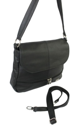 Torebka DANA Listonoszka Średnia Skóra Naturalna 658 S CZARNA 33 x 29 x 8 [CM]