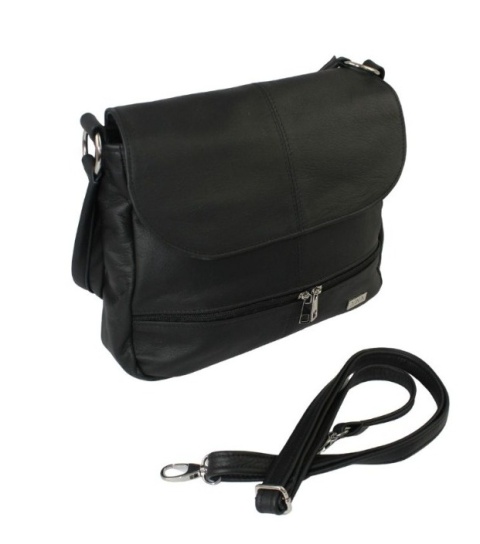 Torebka DANA Listonoszka Średnia Skóra Naturalna 658 S CZARNA 33 x 29 x 8 [CM]