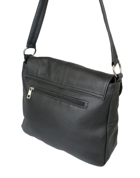Torebka DANA Listonoszka Średnia Skóra Naturalna 658 S CZARNA 33 x 29 x 8 [CM]