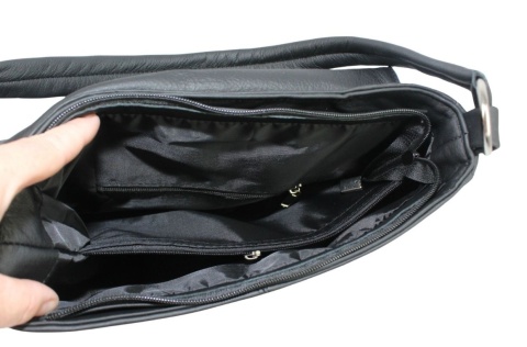 Torebka DANA Listonoszka Średnia Skóra Naturalna 658 S CZARNA 33 x 29 x 8 [CM]
