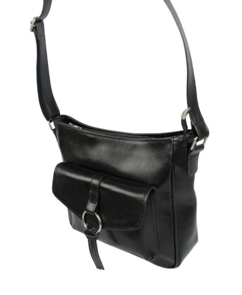 Torebka DANA Listonoszka Średnia Skóra Naturalna 732 W CZARNA 28 x 26 x 10 [cm] 