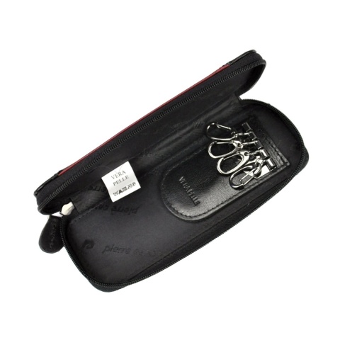 Etui Na Klucze Pierre Cardin PFOGILO 377 Z Haczykami Długie Suwak Skóra Naturalna 15 x 6,5 x 1,5 [cm]