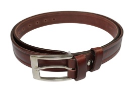 Pasek Męski Skórzany Polska Galanteria (PL) Skóra Licowa PRZETŁACZANY EXTRA 30 mm BRĄZOWY