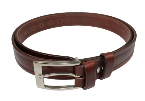 Pasek Męski Skórzany Polska Galanteria (PL) Skóra Licowa PRZETŁACZANY EXTRA 30 mm BRĄZOWY