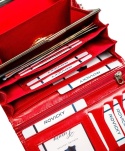 Portfel Damski Rovicky (PL) Skóra Licowa Duży Z Klamrą RFID R-RD-36-NGV CZERWONY 16 x 9,5 x 3 [cm]